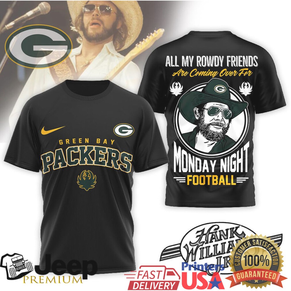 Green Bay Packers Official NFL Hank Williams Jr. 3D Shirt Green Bay Packers Official NFL Hank Williams Jr. 3D Shirt