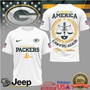 Green Bay Packers Official NFL Make America Lawful Again 3D Shirt