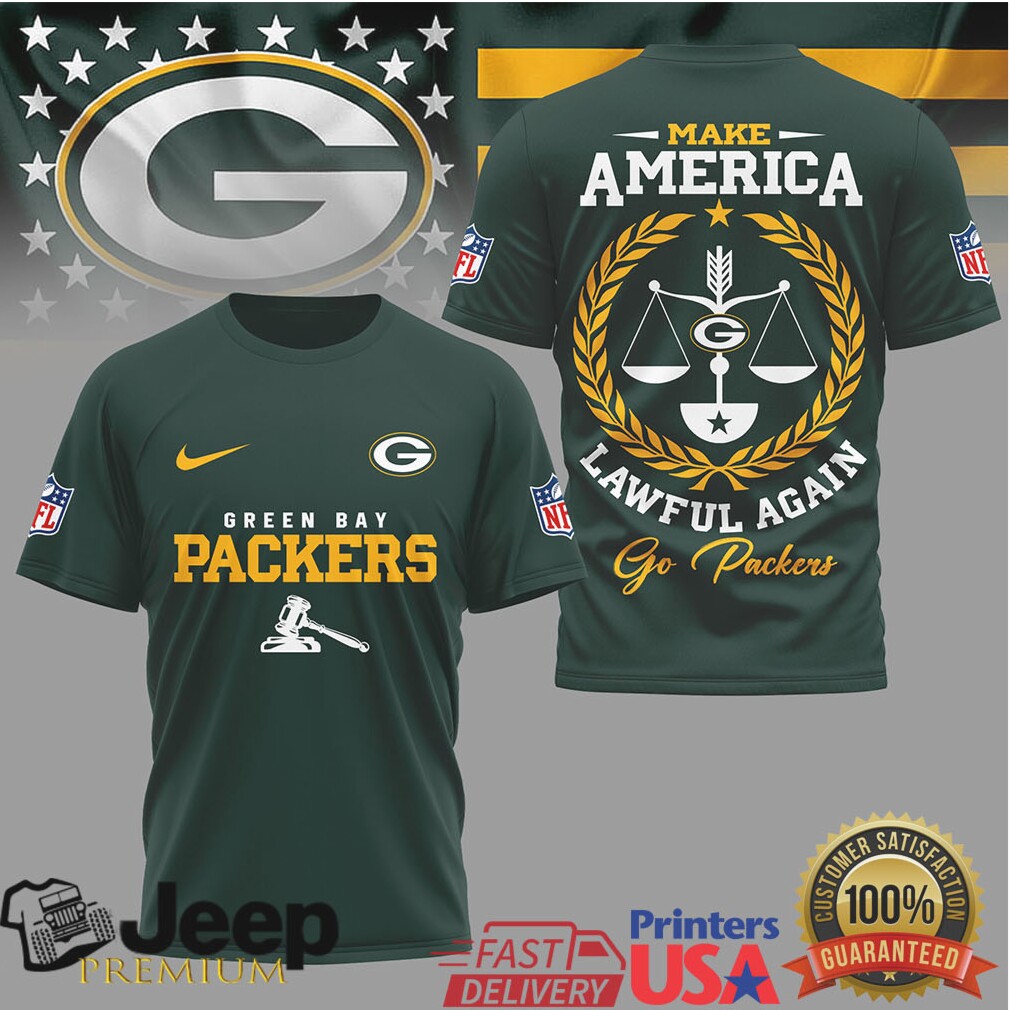 Green Bay Packers Official NFL Make America Lawful Again 3D Shirt Green Bay Packers Official NFL Make America Lawful Again 3D Shirt