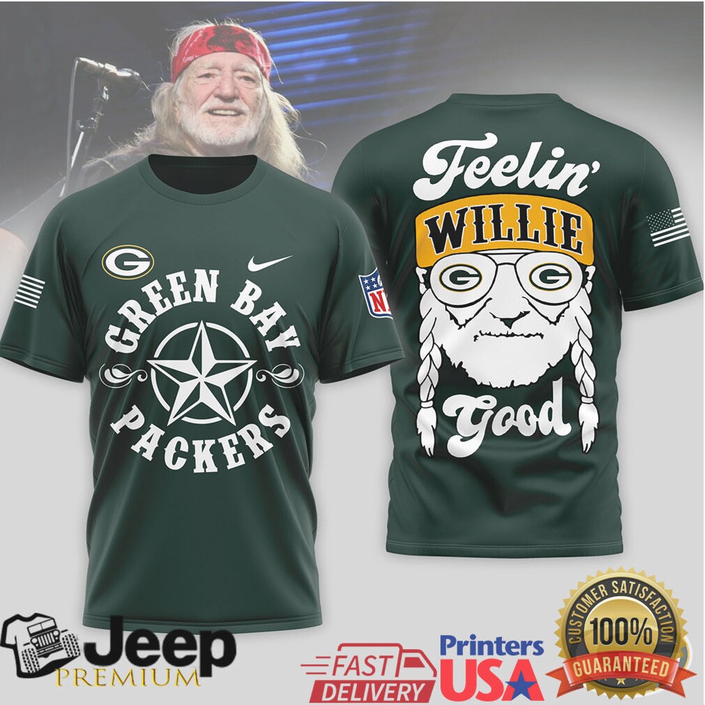 Green Bay Packers Official NFL Willie Nelson 3D Shirt Green Bay Packers Official NFL Willie Nelson 3D Shirt