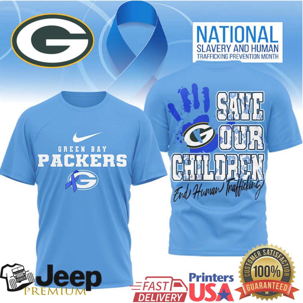 Green Bay Packers Save Our Children End Human Trafficking Blue Tshirt Green Bay Packers Save Our Children End Human Trafficking Blue Tshirt