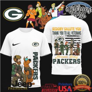Green Bay Packers Scooby Doo Salute to Service Veteran’s Day T Shirt Green Bay Packers Scooby Doo Salute to Service Veteran’s Day T Shirt