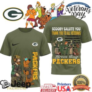 Green Bay Packers Scooby Doo Salute to Service Veteran’s Day T Shirt