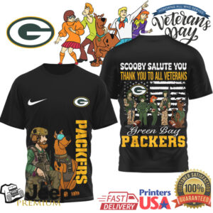 Green Bay Packers Scooby Doo Salute to Service Veteran’s Day T Shirt