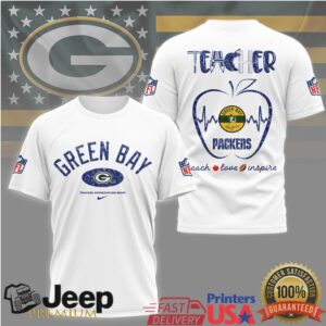 Green Bay Packers Teacher Appreciation Night Teach Love Inspire Tshirt