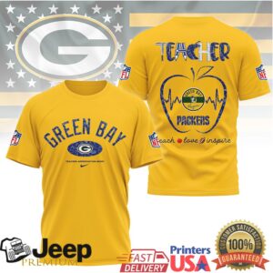 Green Bay Packers Teacher Appreciation Night Teach Love Inspire Tshirt