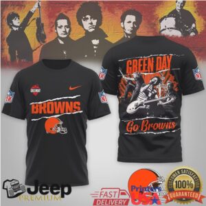 Green Day X Cleveland Browns Go Browns Punk Rock Football Tee