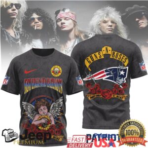 New England Patriots Official NFL Guns N’ Roses 3D Shirt New England Patriots Official NFL Guns N’ Roses 3D Shirt