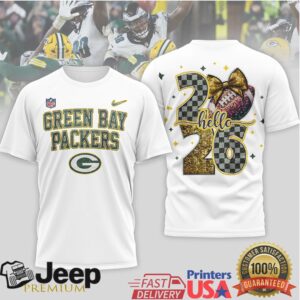 Green Bay Packers Official NFL Hello 2026 Shirt