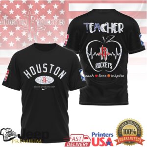 Houston Rockets Teacher T Shirt NBA Teacher Appreciation Night Apple Graphic Tee