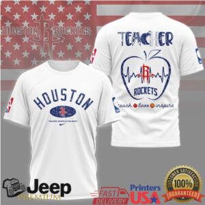 Houston Rockets Teacher T Shirt NBA Teacher Appreciation Night Apple Graphic Tee