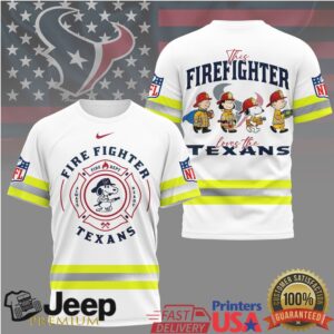 Houston Texans Official NFL Snoopy Firefighter 3D Shirt