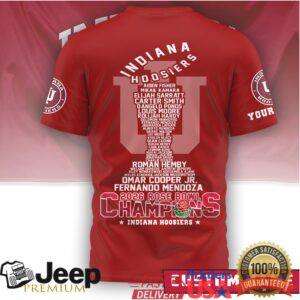 Indiana Hoosiers 2026 Rose Bowl Champions Custom Name T Shirt