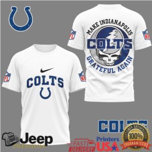 Indianapolis Colts Make Indianapolis Grateful Again Skull T Shirt