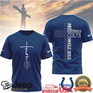 Indianapolis Colts Official NFL Faith Over Fear 3D Shirt