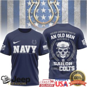 Indianapolis Colts Official NFL Navy Veteran 3D Shirt