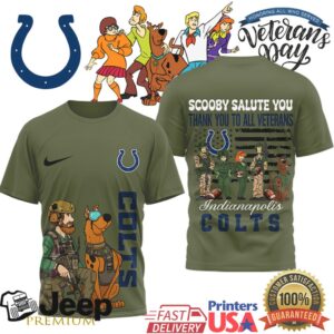 Indianapolis Colts Scooby Doo Salute To Veterans NFL Graphic T Shirt