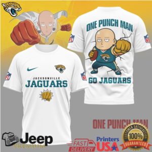 Jacksonville Jaguars Official NFL One Punch Man Fan 3D Shirt Jacksonville Jaguars Official NFL One Punch Man Fan 3D Shirt