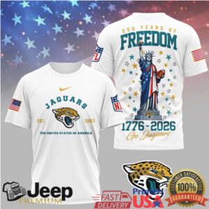 Jacksonville Jaguars Official NFL 250 Years of American Freedom 3D Shirt Jacksonville Jaguars Official NFL 250 Years of American Freedom 3D Shirt