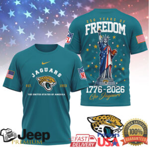 Jacksonville Jaguars Official NFL 250 Years of American Freedom 3D Shirt