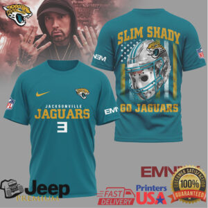 Jacksonville Jaguars Official NFL Eminem Fan 3D Shirt