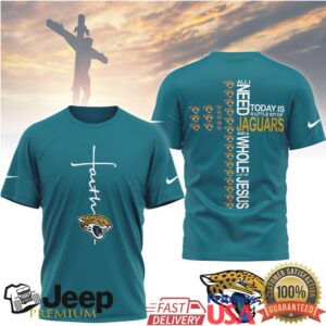 Jacksonville Jaguars Official NFL Faith Over Fear 3D Shirt