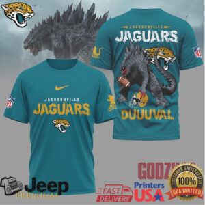 Jacksonville Jaguars Official NFL Godzilla Football Shirt