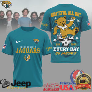 Jacksonville Jaguars Official NFL Grateful Dead Fan 3D Shirt