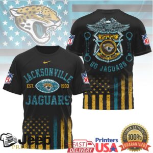 Jacksonville Jaguars Official NFL Law Enforcement Tribute 3D Shirt