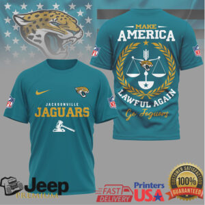 Jacksonville Jaguars Official NFL Make America Lawful Again 3D Shirt