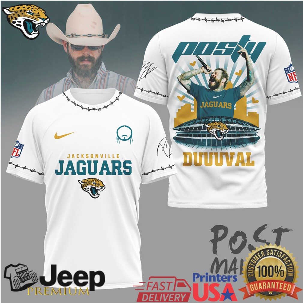 Jacksonville Jaguars Official NFL Post Malone Fan 3D Shirt Jacksonville Jaguars Official NFL Post Malone Fan 3D Shirt