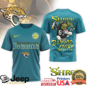 Jacksonville Jaguars Official NFL Shrek 3D Shirt