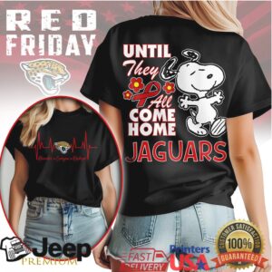 Jacksonville Jaguars Official NFL Snoopy Red Friday 3D Shirt