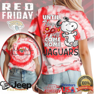 Jacksonville Jaguars Official NFL Snoopy Red Friday 3D Shirt