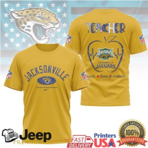 Jacksonville Jaguars Teacher Appreciation Night Teach Love Inspire Tshirt