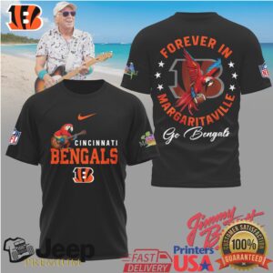 Jimmy Buffett Forever In Margaritaville Cincinnati Bengals Parrot T Shirt Jimmy Buffett Forever In Margaritaville Cincinnati Bengals Parrot T Shirt