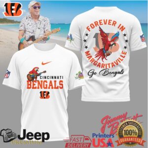 Jimmy Buffett Forever In Margaritaville Cincinnati Bengals Parrot T Shirt
