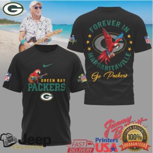 Jimmy Buffett Forever In Margaritaville Green Bay Packers Tribute T Shirt
