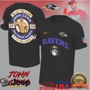 John Cena Baltimore Ravens Play Like A Raven Nfl Tshirt