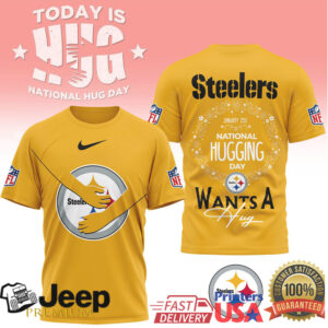 Pittsburgh Steelers Official NFL National Hugging Day 3D Shirt Pittsburgh Steelers Official NFL National Hugging Day 3D Shirt