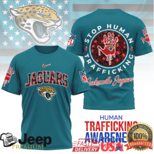Jacksonville Jaguars Official NFL Slavery and Human Trafficking Prevention 3D Shirt