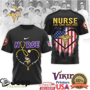 Minnesota Vikings Official NFL Army Nurse Corps 125th Anniversary 3D Shirt