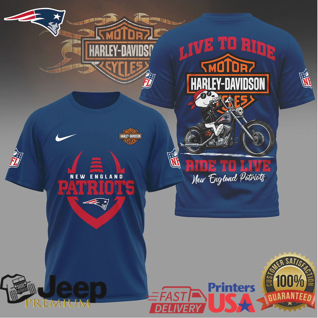 New England Patriots Official NFL Snoopy Harley Davidson 3D Shirt New England Patriots Official NFL Snoopy Harley Davidson 3D Shirt