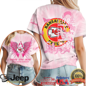 Kansas City Chiefs Breast Cancer Awareness Pink Wings Tie Dye Custom Shirt
