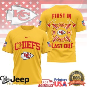 Kansas City Chiefs Fire Dept First In Last Out T Shirt