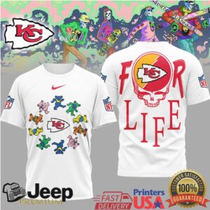 Kansas City Chiefs Official NFL Grateful Dead For Life 3D Shirt