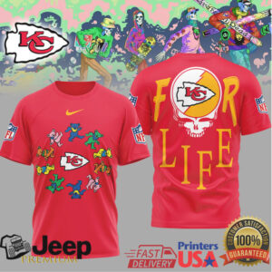 Kansas City Chiefs Official NFL Grateful Dead For Life 3D Shirt