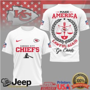 Kansas City Chiefs Official NFL Make America Lawful Again 3D Shirt