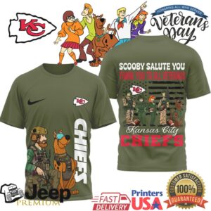 Kansas City Chiefs Scooby Doo Veterans Day Salute Military Appreciation Tee