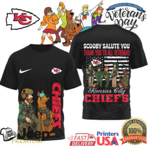 Kansas City Chiefs Scooby Doo Veterans Day Salute Military Appreciation Tee